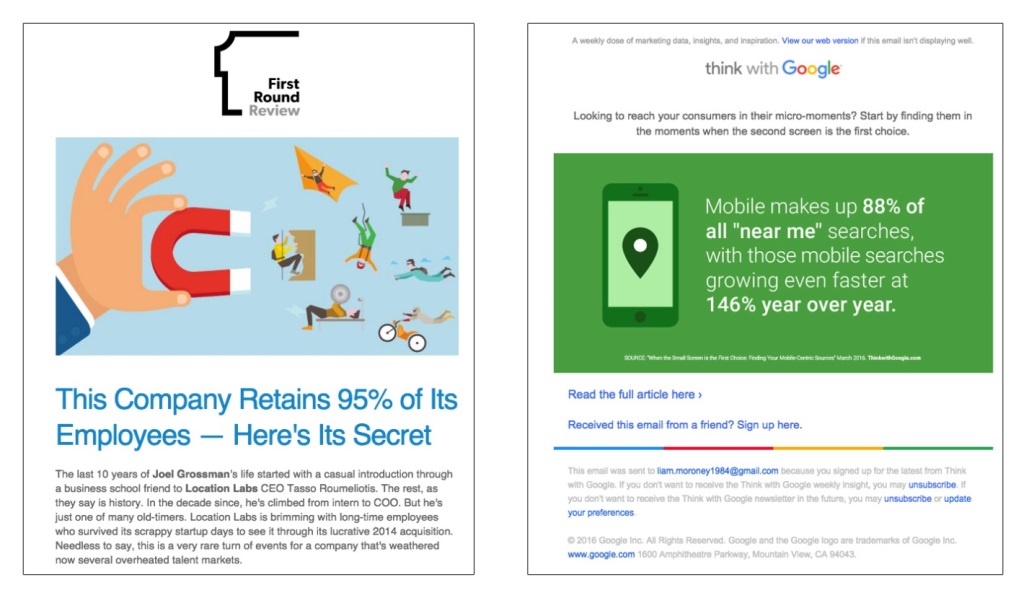 Newsletter A/B test