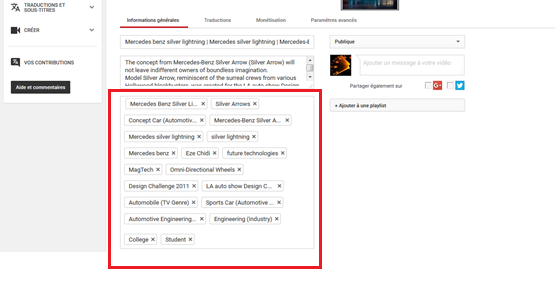 YouTube-tags